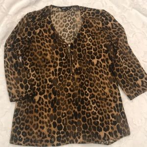 3/4 sleeve Leopard blouse